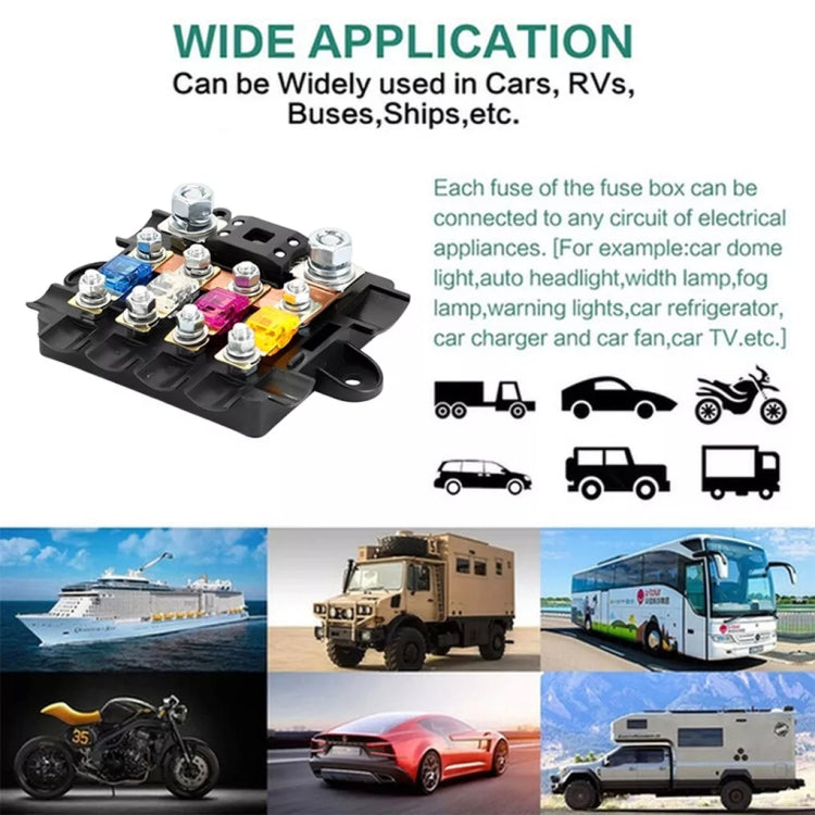 Five-Way One-Input Four-Output Fuse Box RV Power Supply Modification, Specifications: Fuse Box by buy2fix