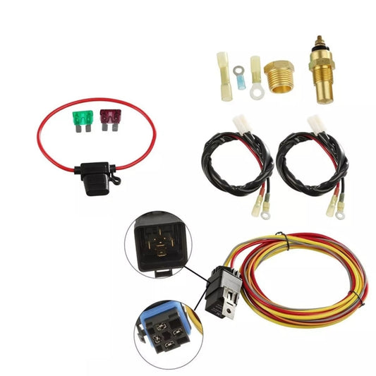 40A Dual Electric Thermostat Cooling Fan Wiring Harness Kit(40A 12V 4-pin) by buy2fix
