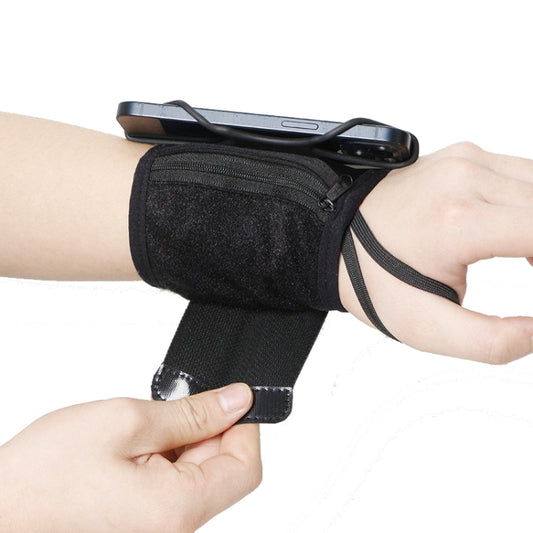 Rotating Wrist Phone Strap Coin Purse Touchable Phone Wristband Can Hold Cards, Change and Keys(Black) - Other by buy2fix | Online Shopping UK | buy2fix