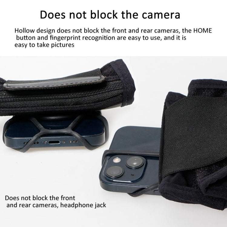 Rotating Wrist Phone Strap Coin Purse Touchable Phone Wristband Can Hold Cards, Change and Keys(Black) - Other by buy2fix | Online Shopping UK | buy2fix