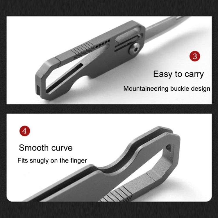 Multifunctional Titanium Keychain Outdoor Portable Defense Mini Folding Knife, Style: With 2 Titanium Ring by buy2fix