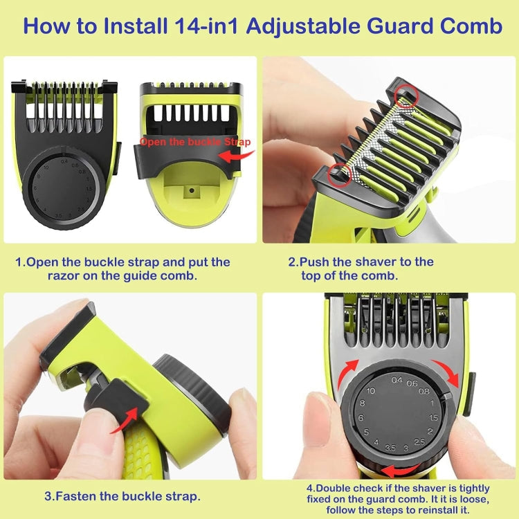 4 In 1 For Philips OneBlade QP2520 QP2530 QP2630 Electric Trimmer Shaver - Shavers Parts by buy2fix | Online Shopping UK | buy2fix