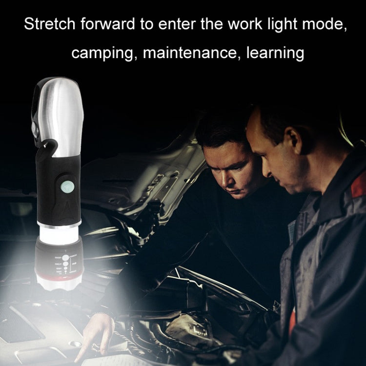 Outdoor Window Breaking Escape Safety Hammer Emergency Flashlight(Black White) by buy2fix