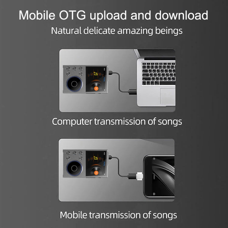 2.4 Inch HIFI Bluetooth Music Player DSD256 Mastering Sound Quality Walkman, Memory: 16GB(Gray) - MP3 Player by buy2fix | Online Shopping UK | buy2fix