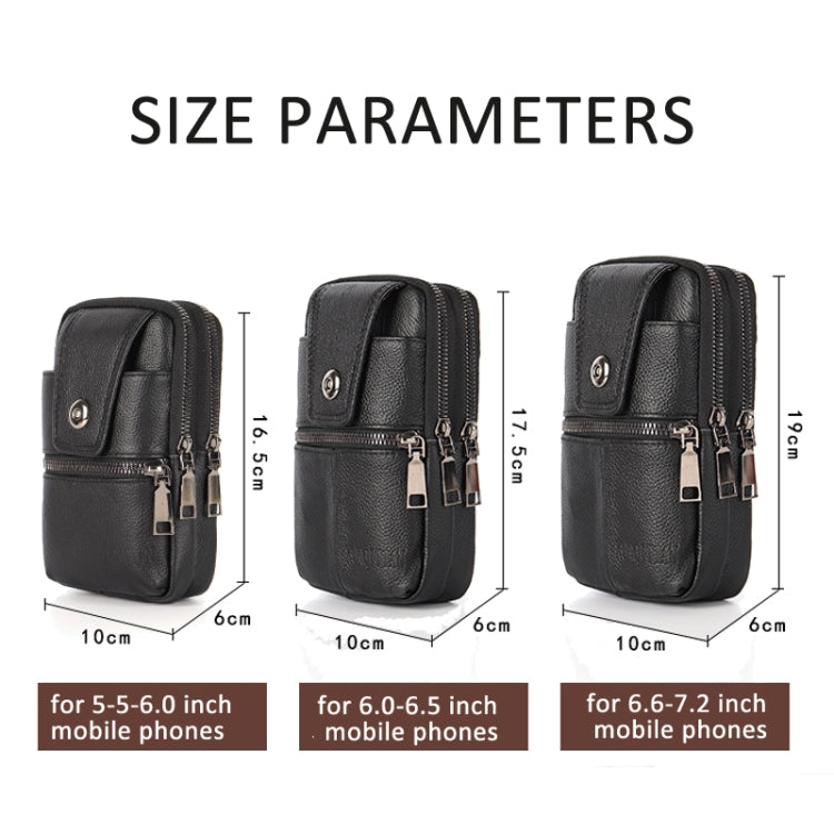 KUNQITIAN Mobile Phone Waist Bag Belt Leather Case With Shoulder Strap, Size: S(Black) - by KUNQITIAN | Online Shopping UK | buy2fix
