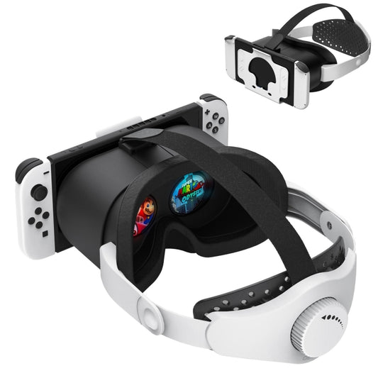 DEVASO Compatible With Switch / Switch OLED Display Game Console HD 3D VR Glasses Headband Adjustment Accessories(Black White) - VR Headset by buy2fix | Online Shopping UK | buy2fix