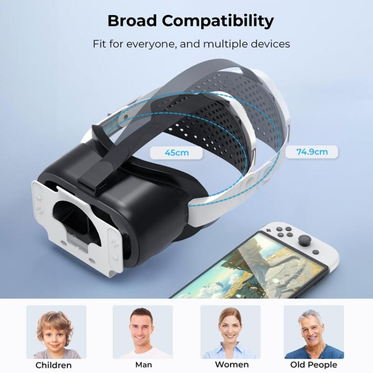 DEVASO Compatible With Switch / Switch OLED Display Game Console HD 3D VR Glasses Headband Adjustment Accessories(Black White) - VR Headset by buy2fix | Online Shopping UK | buy2fix