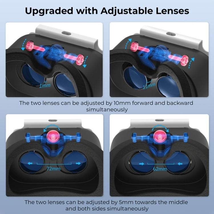 DEVASO Compatible With Switch / Switch OLED Display Game Console HD 3D VR Glasses Headband Adjustment Accessories(Black White) - VR Headset by buy2fix | Online Shopping UK | buy2fix