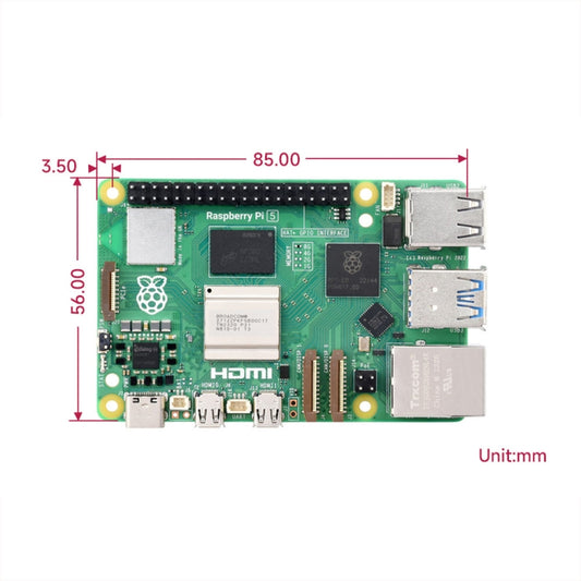 Waveshare For Raspberry Pi 5 2.4GHz Quad-Core BCM2712 Processor Development Board, Spec: 8GB by Waveshare