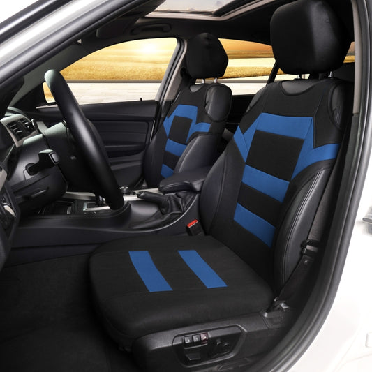 Car Vest Style Double Front Seat Interior Seat Cover(Blue) by buy2fix