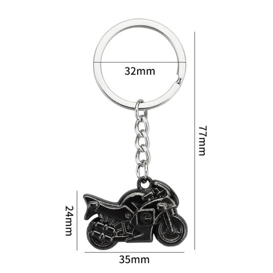 Simulation Cool Motorcycle Keychain Metal Decoration Pendant, Style: X-104 Black by buy2fix