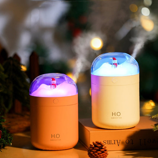 500ml Snowman Humidifier USB Desktop Large Capacity Colorful Ambient Light Air Humidifier(Pink) by buy2fix