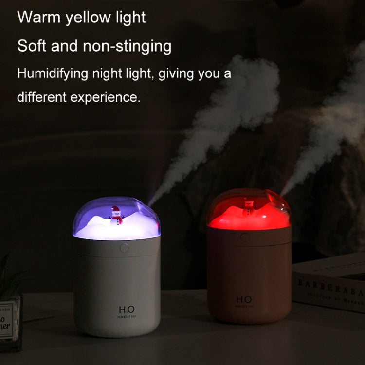 500ml Snowman Humidifier USB Desktop Large Capacity Colorful Ambient Light Air Humidifier(White) by buy2fix