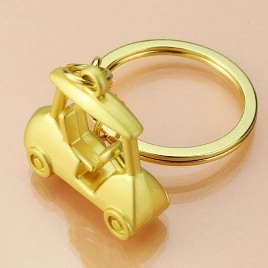 Three- Dimensional Simulation Golf Ball Car Keychain Decorative Pendant, Color: Gold by buy2fix