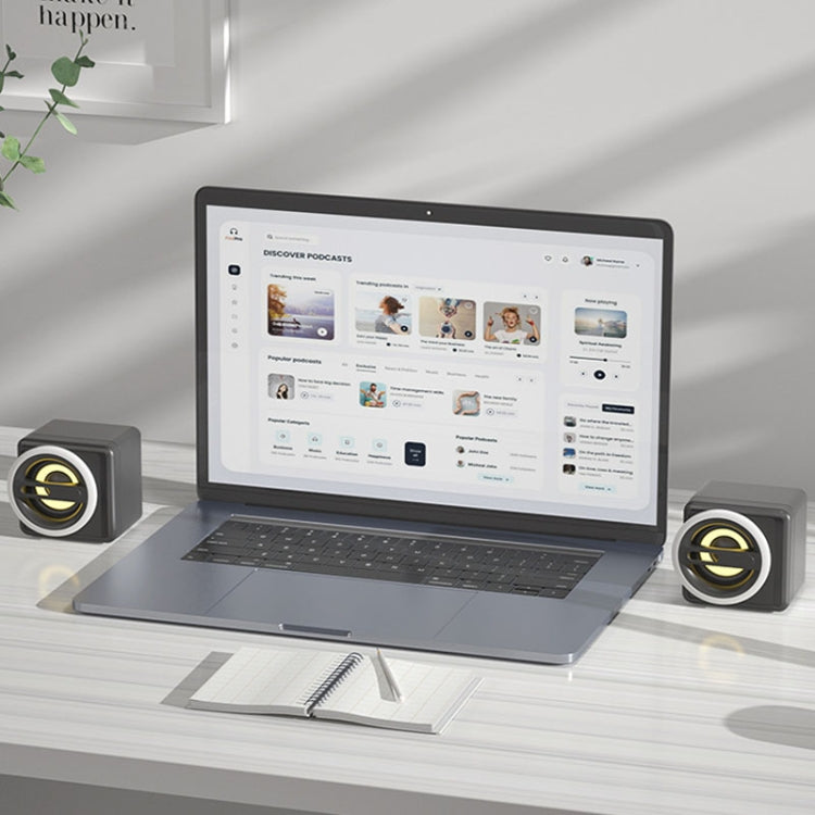 K1 Mini Desktop Computer Wired Speakers USB Subwoofer Speaker, Color: Light Edition Light Blue by buy2fix