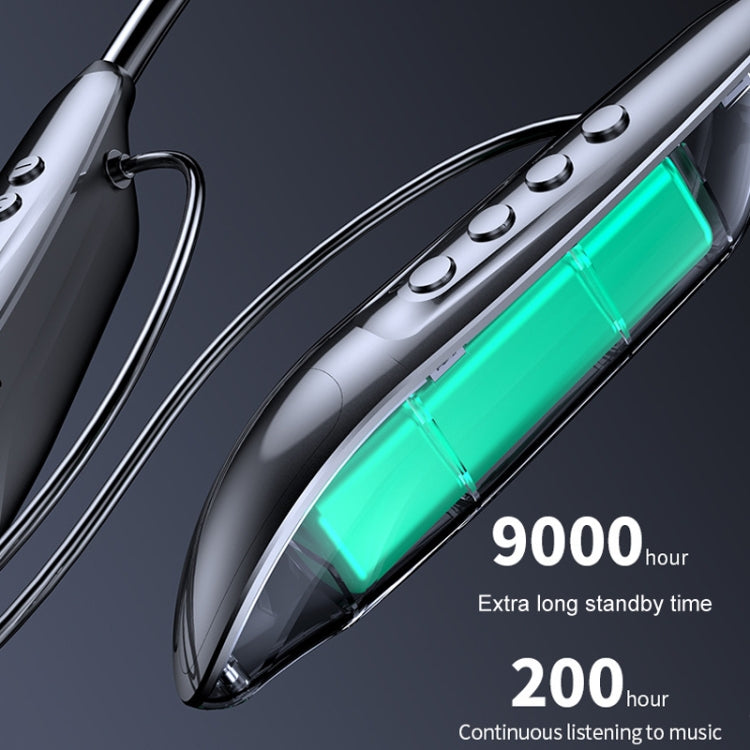 M518P Running Sports Long Standby Semi-In-Ear Neck-Hanging Digital Bluetooth Earphone(Silver) - Neck-mounted Earphone by buy2fix | Online Shopping UK | buy2fix