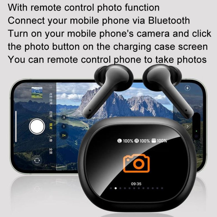 Smart Touch Color Screen Wireless Bluetooth Earphones(White) - Bluetooth Earphone by buy2fix | Online Shopping UK | buy2fix