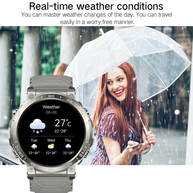 Bluetooth Talk Outdoor Pedometer Exercise Heart Rate Sleep Monitoring Smart Watch(Silver) by buy2fix