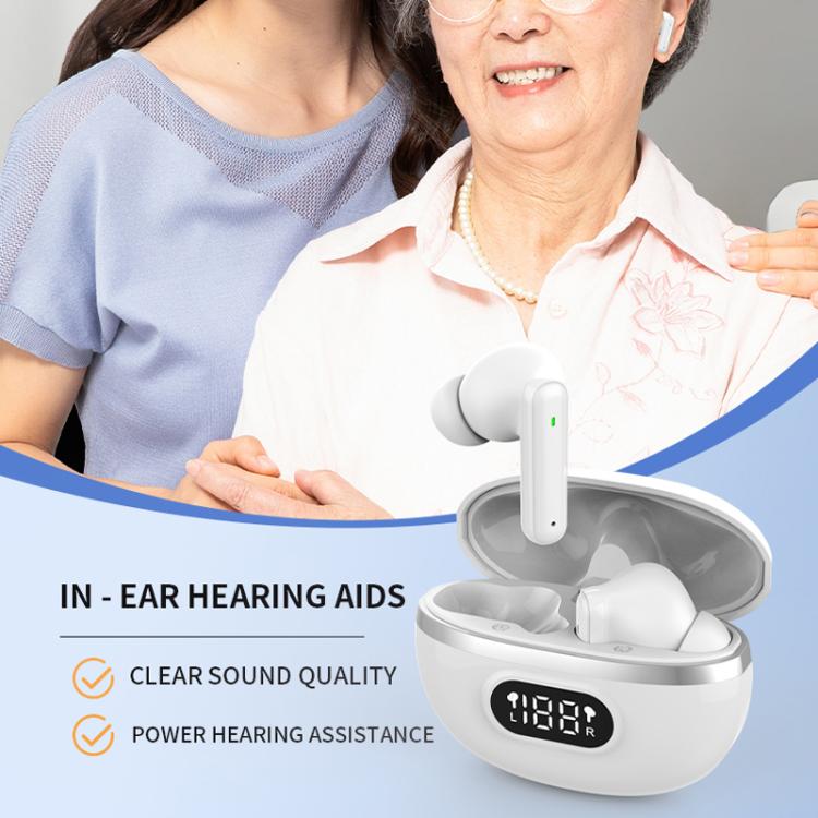 64-Channel Bluetooth Hearing Aid With Digital Charging Compartment(White) - Hearing Aids by buy2fix | Online Shopping UK | buy2fix