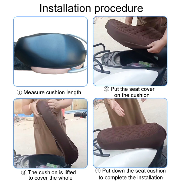 Medium Electrical Bike Warm Breathable Non-Slip Cushion Cover(Brown) by buy2fix