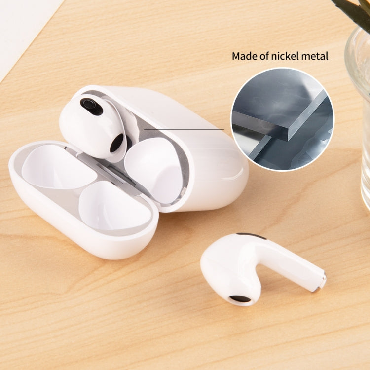 For Apple AirPods 4 Metal Sticker Case(Silver) - Protective Sticker by buy2fix | Online Shopping UK | buy2fix