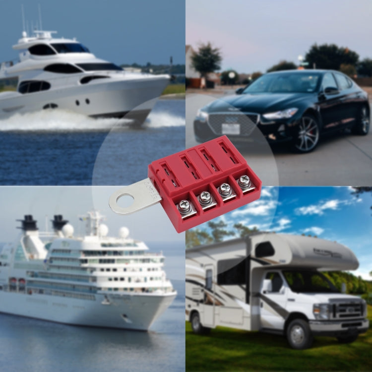 4-way RV Yacht Ignition Protection Battery Terminal Fuse Block, Specification: Three by buy2fix