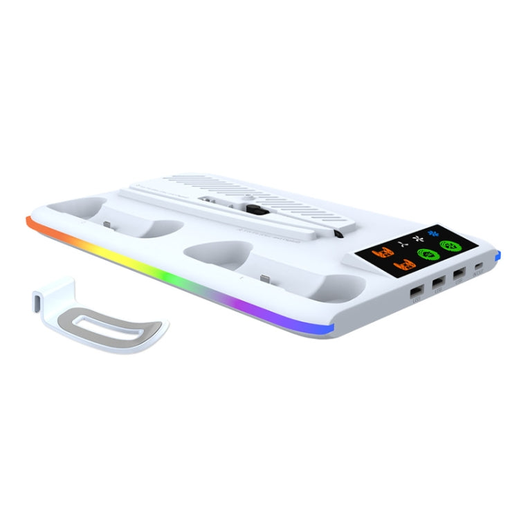 For PS5 Slim / PS5 iplay HA-8008 Cooling Bracket Headphone Organiser Grip Holder Charger(White) - Holder by iplay | Online Shopping UK | buy2fix