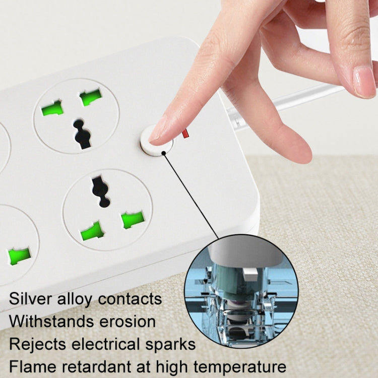 Thunderproof Overload Protection 4USB+2PD+6 Holes Socket, Color: Black UK Plug - Extension Socket by buy2fix | Online Shopping UK | buy2fix