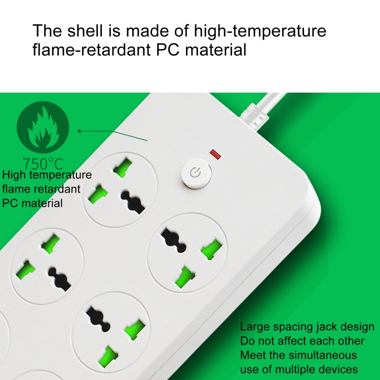 Thunderproof Overload Protection 4USB+2PD+6 Holes Socket, Color: Black UK Plug - Extension Socket by buy2fix | Online Shopping UK | buy2fix