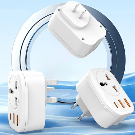 Universal Converter Plug 2USB+Type-C Smart Converter Socket US Plug(White) by buy2fix