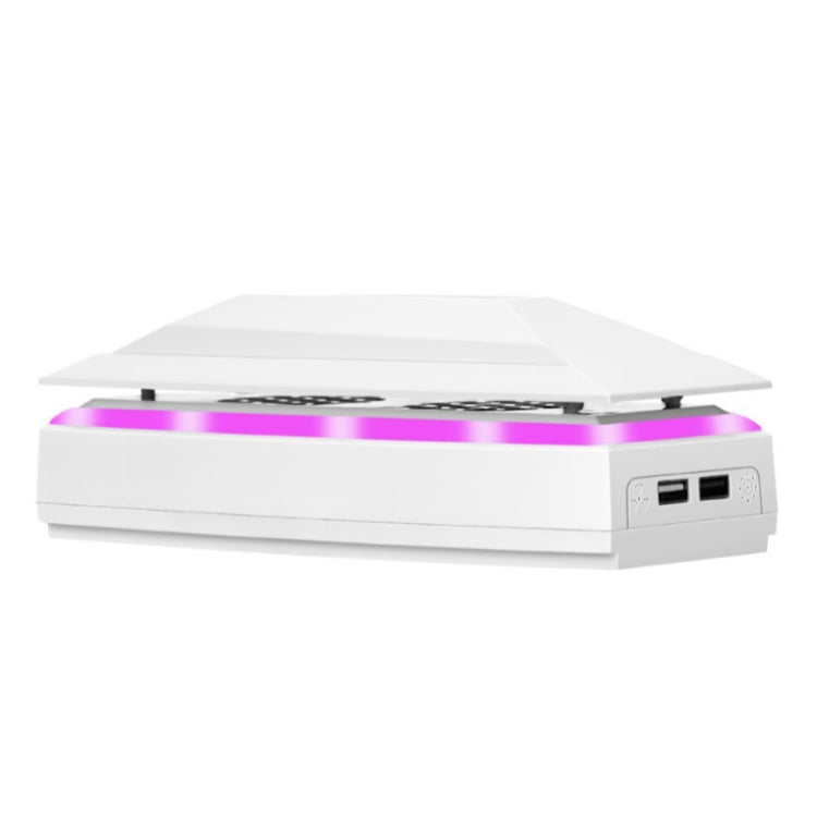 For PS5 Slim Top Dustproof Colorful Cooling Fan 3 Adjustable Speed(White) - Holder by buy2fix | Online Shopping UK | buy2fix