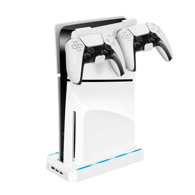 For PS5 Slim Console Wall-mounted Storage Rack With 3 USB2.0 Ports(White) - Holder by buy2fix | Online Shopping UK | buy2fix