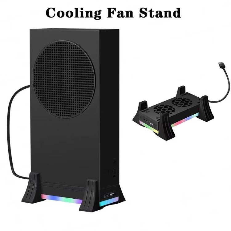 For XBOX Series S Console Base Cooling Fan Built-in LED Light Strip(Black) - Holder by buy2fix | Online Shopping UK | buy2fix