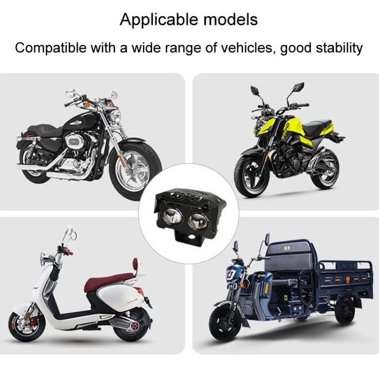 20W Motorcycle Spotlight High Bright Two Color Modified External Waterproof LED Lens Headlight(Flashing - 2 Wire) by buy2fix