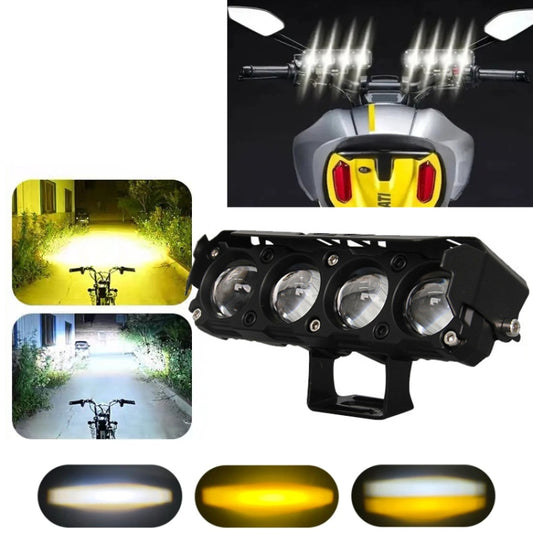 Motorcycle Spotlight External Lens Car LED Headlight Strong Spot Fog Light, Model: Flashing-2 Wires by buy2fix