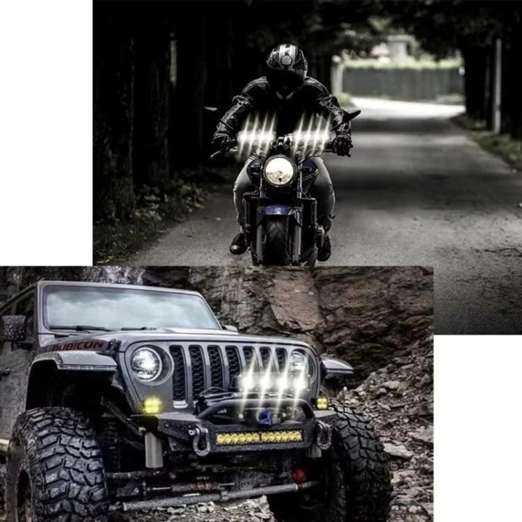 Motorcycle Spotlight External Lens Car LED Headlight Strong Spot Fog Light, Model: Flashing-2 Wires by buy2fix