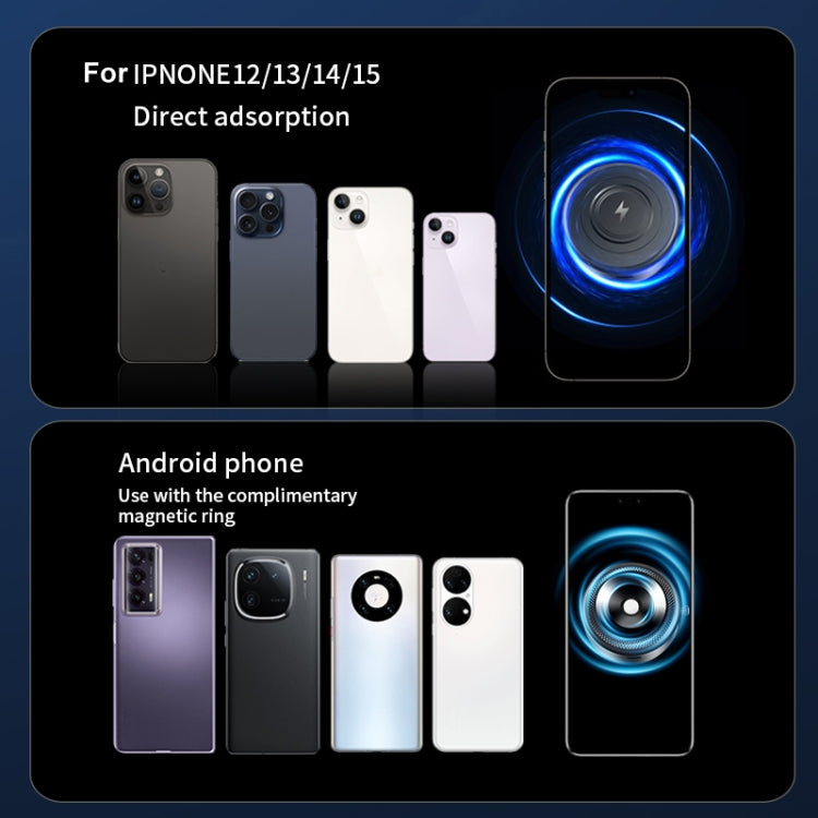 AIMITE M8 Car Wireless Charger Phone Holder Vacuum Suction Cup Strong Magnetic Support Bracket(Tarnish Black) by AIMITE