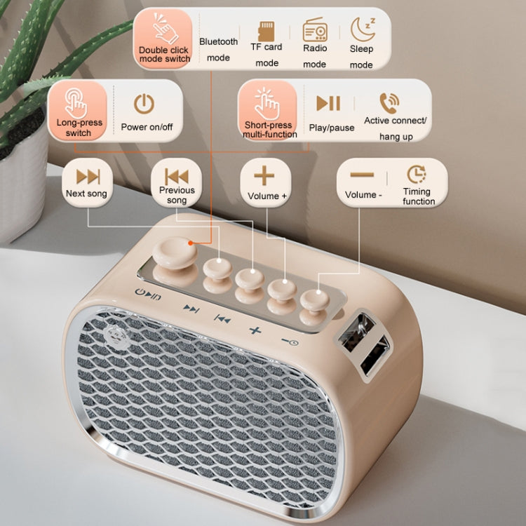 P13 Multifunctional White Noise Sleeper Home Bedside Desktop Wireless Plug-In Bluetooth Speaker(Red) - Desktop Speaker by buy2fix | Online Shopping UK | buy2fix