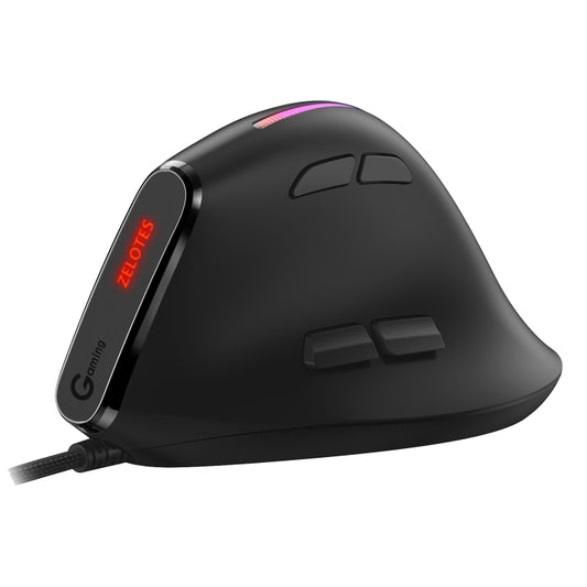 ZELOTES T50 9-Keys RGB Lighting Effect Vertical Grip Ergonomic Programming Wired Mouse(Black) by ZELOTES
