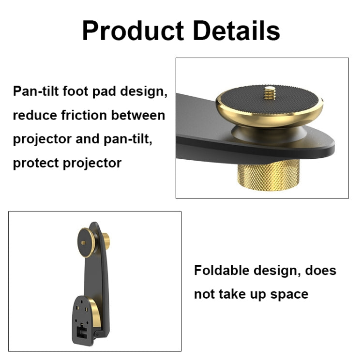 Aluminum Alloy Pan Head Adjustable Foldable Projector Wall Mount(Coffee Gold) - Accessories & Parts by buy2fix | Online Shopping UK | buy2fix