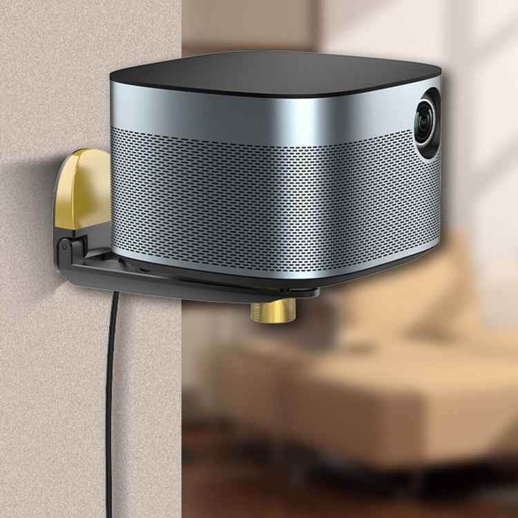 Aluminum Alloy Pan Head Adjustable Foldable Projector Wall Mount(Black Gold) by buy2fix