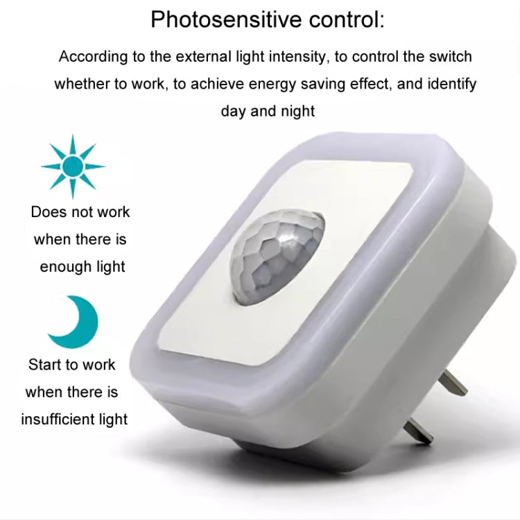 3W Home LED Human Auto Sensor Night Light Plug-In Wiring-Free Staircase Corridor Aisle Light, US Plug(White Light) - Sensor LED Lights by buy2fix | Online Shopping UK | buy2fix