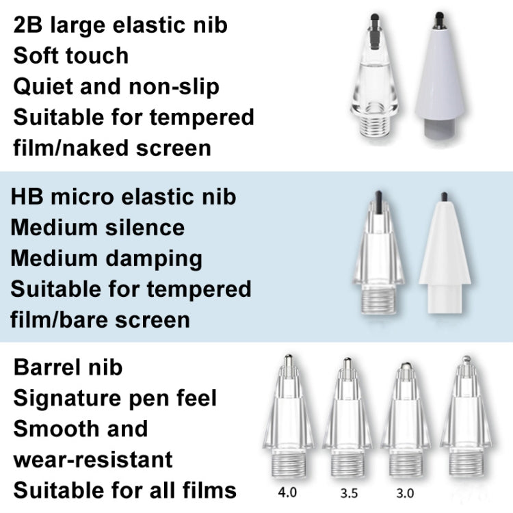 For Huawei M-Pencil 2 / 3 Mute Damping Anti-slip Replacement Nibs, Style: HB Micro Elastic Transparent - Pencil Accessories by buy2fix | Online Shopping UK | buy2fix