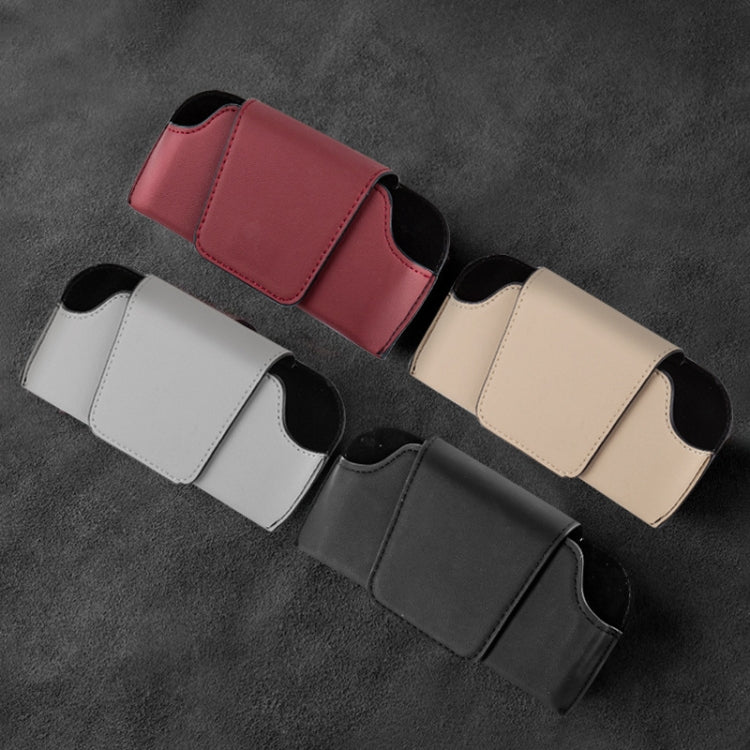 Car Eyeglasses Case Sun Visor Back Clip Sunglasses Organizer Multi-function Leather Sunglasses Clip(Gray) by buy2fix