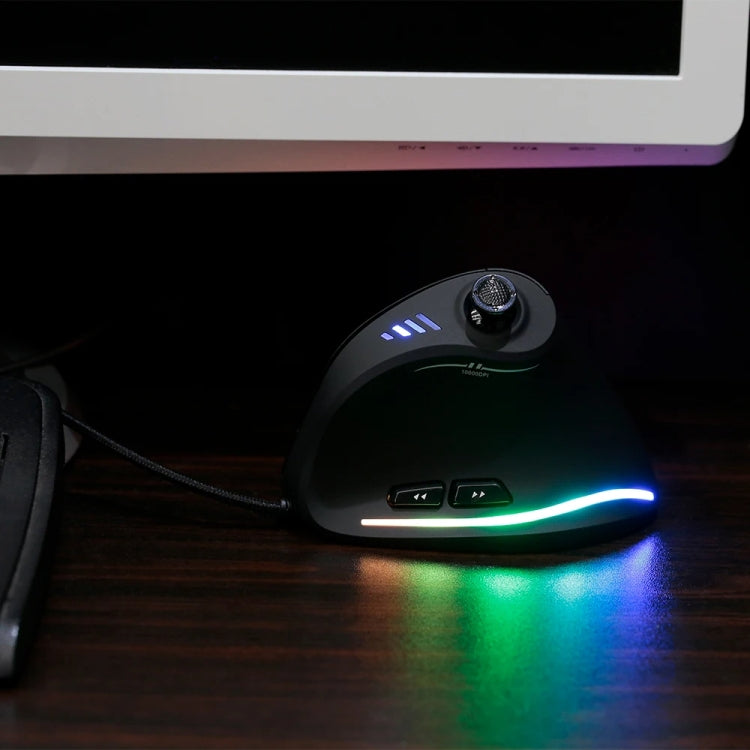 ZELOTES C18 11-Keys RGB Vertical Grip Ergonomic Joystick Programming Gaming Wired Mouse(Black) by ZELOTES