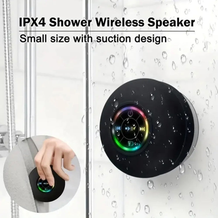 Bathroom Suction Cup Waterproof Bluetooth Stereo Portable Home Outdoor Dazzling Colorful Speaker(Blue) - Waterproof Speaker by buy2fix | Online Shopping UK | buy2fix
