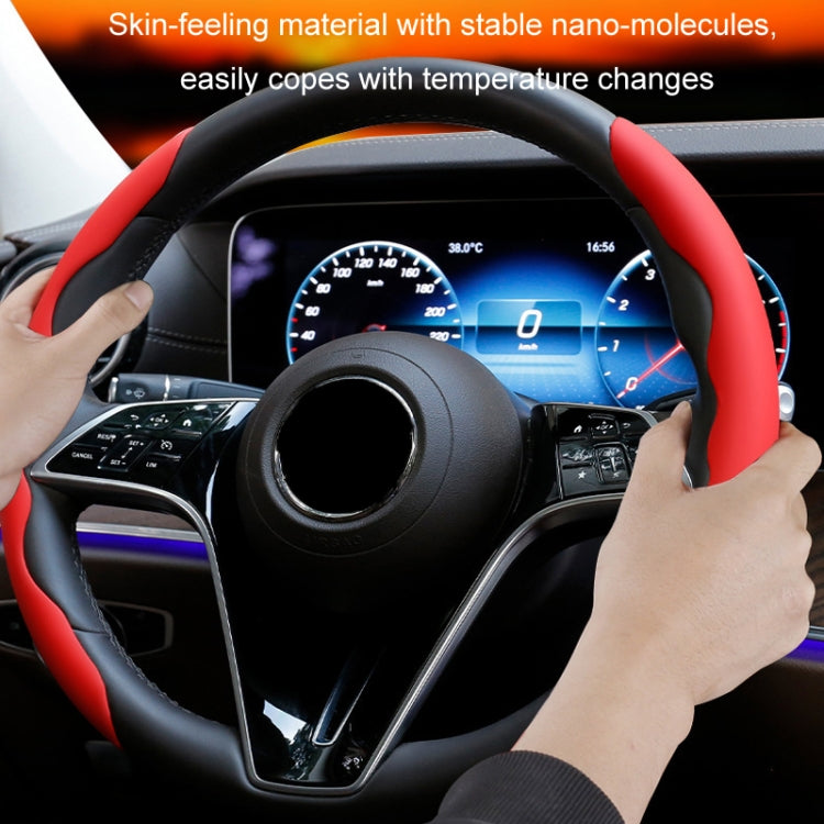 38cm Liquid Silicone Sweat-Absorbing Anti-Skid Car Steering Wheel Cover(Black) by buy2fix