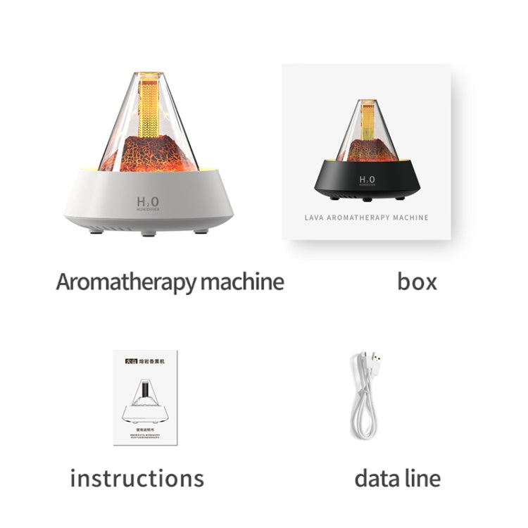 80ml Volcanic Lava Aromatherapy Humidifier With Colorful Lights USB Plug Power(White) - Air Purifiers & Accessories by buy2fix | Online Shopping UK | buy2fix