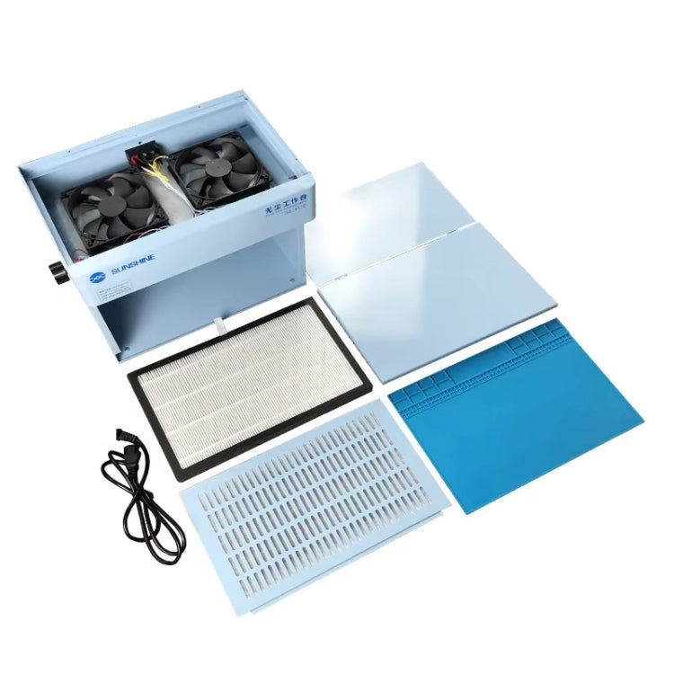 SUNSHINE SS-917C Mobile Phone Screen Repair Dust-free Workbench Green White Light Dual Lamps Dust Display Lamp Operator Bench EU Plug by SUNSHINE