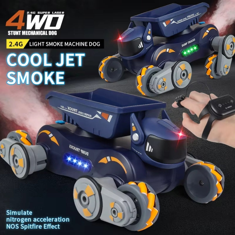Eight Wheel Stunt Robot Dog Smart Gesture Sensor RC Kids Toy Car With Lights Music Spray Car, Style: Tank Green Single RC - RC Cars by buy2fix | Online Shopping UK | buy2fix